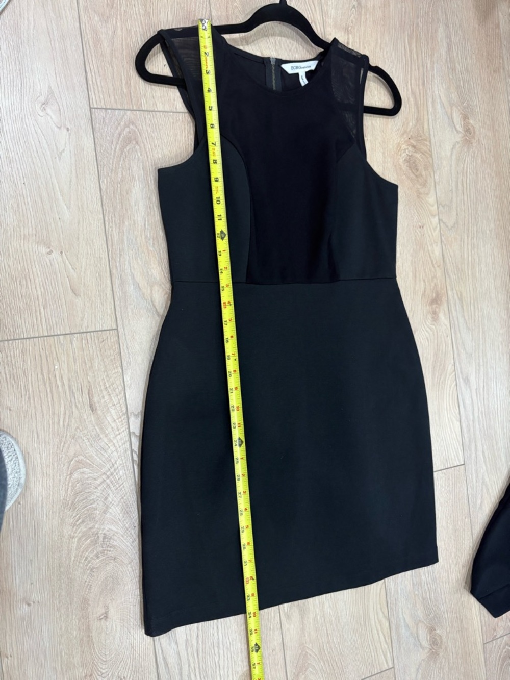 BCBGeneration Black Sheath Mini Dress with Mesh Detail - Picture 4 of 6
